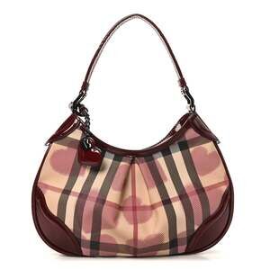 Burberry Patent Nova Check Heart Hobo #242456B59B
